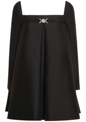 Versace Wool & Silk Twill Long Sleeve Mini Dress