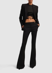 Versace Wool Gabardine Flared Pants