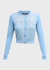 Versace Wool Knit Embroidered Sweater