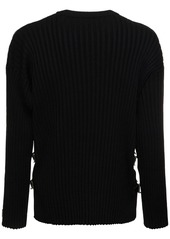 Versace Wool Knit Sweater W/ Buckles