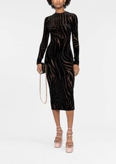 Versace zebra-pattern midi dress