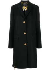 Versace zip accent mid-length coat