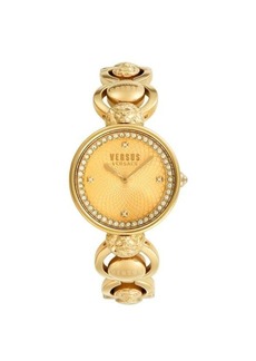 Versus 34MM Yellow Goldtone Stainless Steel & Crystal Jewelry Bracelet Watch
