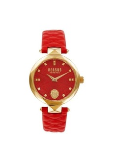 Versus Covent Garden 36MM Ip Goldtone Stainless Steel & Leather Watch