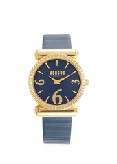 Versus Goldtone Stainless Steel & Leather-Strap Watch