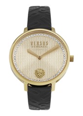 Versus La Villette Crystal Leather Watch