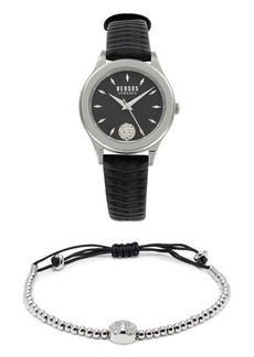 Versus Mount Pleasant 2-Piece 34MM Stainless Steel Watch & Bolo Bracelet Gift Set
