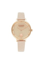 Versus Rose Goldtone, Stainless Steel & Leather Strap Watch