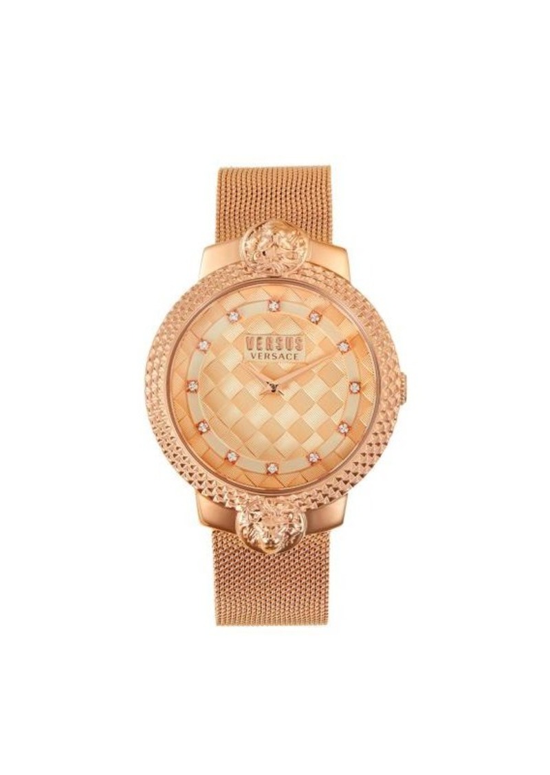 Versus Rose Goldtone Stainless Steel & Swarovski Crystal Mesh Bracelet Watch