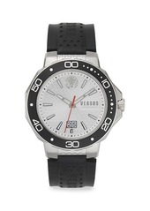 Versus Stainless Steel & Leather-Strap Watch