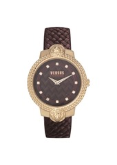 Versus by Versace Women's Mouffetard Burgundy Leather Strap Watch 38mm