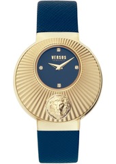 Versus by Versace Women's Sempione Blue Leather Strap Watch 38mm