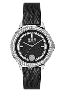 VERSUS Versace Montorgueil Leather Strap Watch