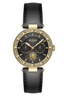 VERSUS Versace Sertie Leather Strap Watch