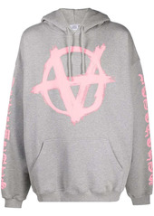 Vetements Anarchy logo-print fleece hoodie