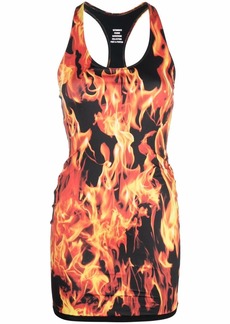 Vetements fire-print sleeveless dress