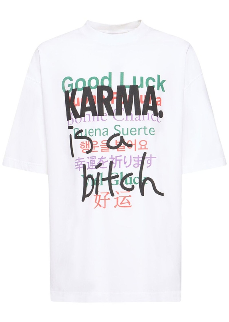 Vetements Good Luck Karma Printed Cotton T-shirt