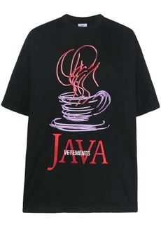 Vetements Java logo-embroidered T-shirt