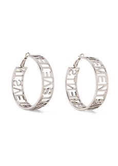 Vetements logo lettering-detail hoop earrings