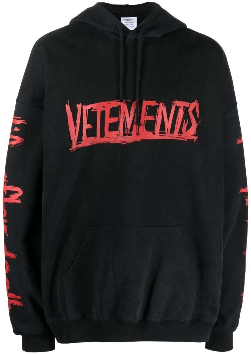 Vetements logo-print cotton hoodie