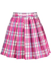 Vetements logo-waistband fully-pleated skirt
