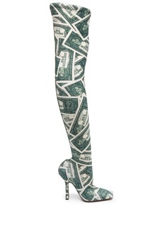 Vetements Million Dollar Boomerang thigh-high 115mm boots