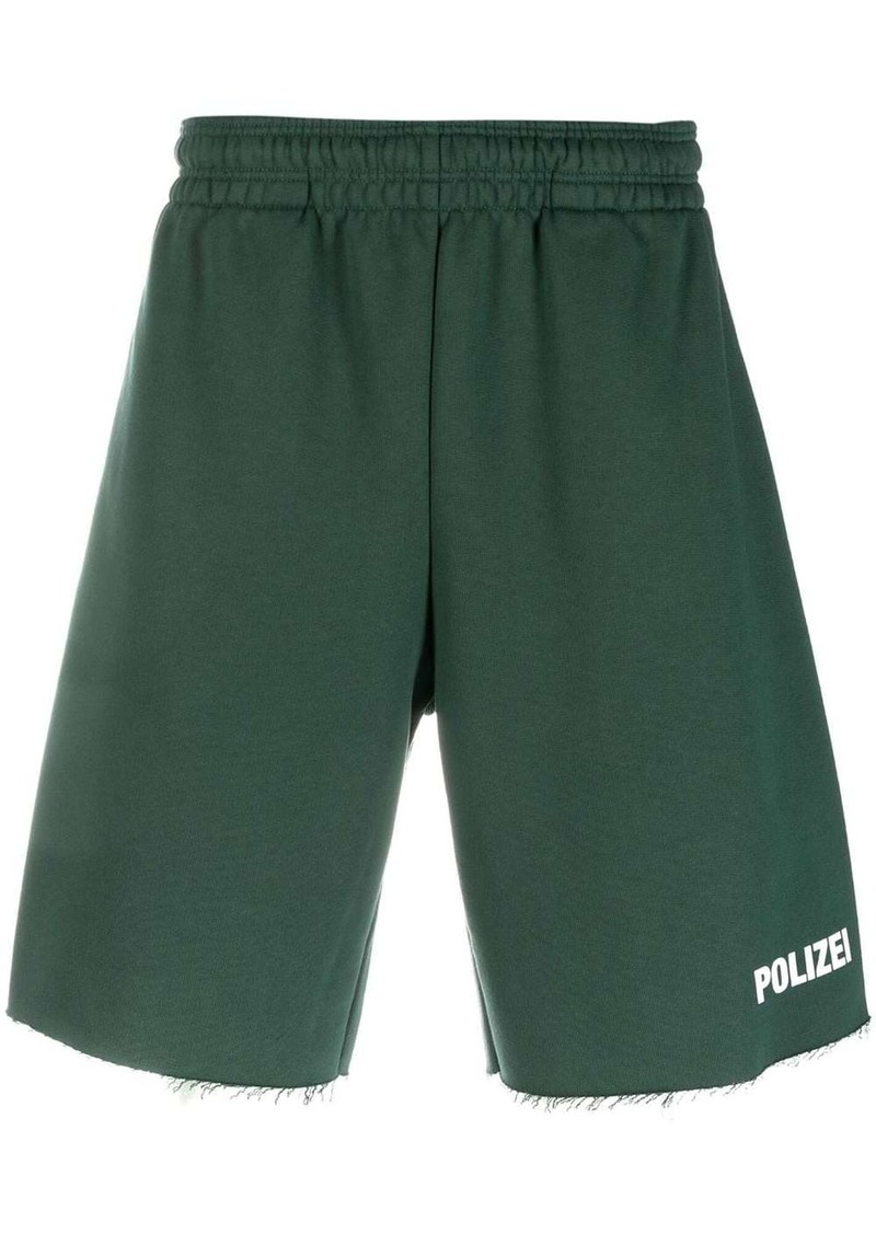 Vetements Polizei raw-edge shorts