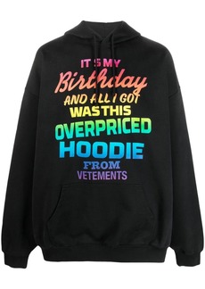 Vetements rainbow text-print hoodie