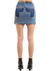 Vetements Raw Cut Cotton Denim Mini Skirt