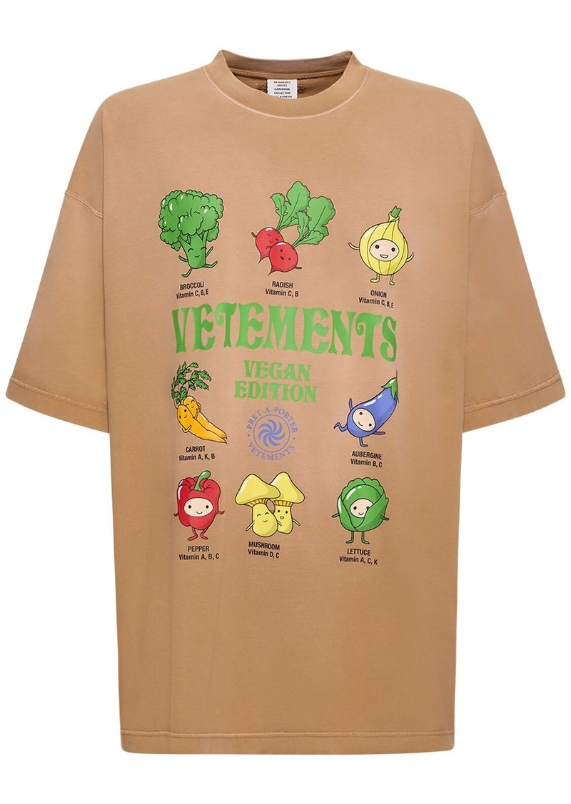 Vetements Vegan Printed Cotton T-shirt