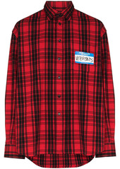 Vetements My Name Is plaid shirt