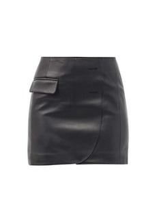 Vetements - Asymmetric Leather Mini Skirt - Womens - Black