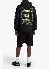 Vetements - Printed French cotton-blend terry hoodie - Black - L