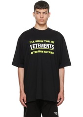 VETEMENTS Black Cotton T-Shirt