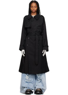 VETEMENTS Black Double-Breasted Trench Coat