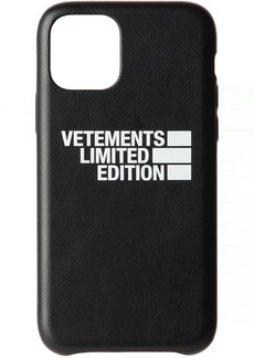 VETEMENTS Black 'Limited Edition' Logo iPhone 11 Pro Case