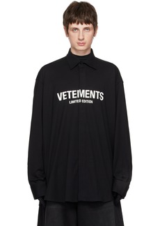 VETEMENTS Black 'Limited Edition' Shirt