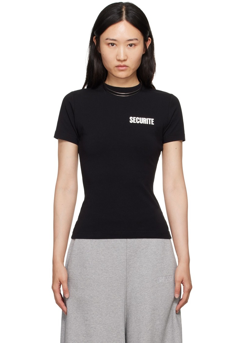 VETEMENTS Black 'Securite' T-Shirt