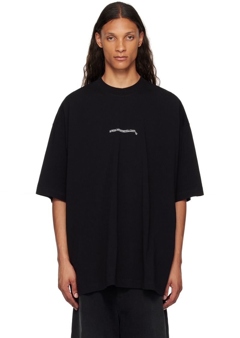 VETEMENTS Black Website Logo T-Shirt