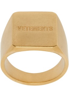 VETEMENTS Gold Iconic Logo Ring