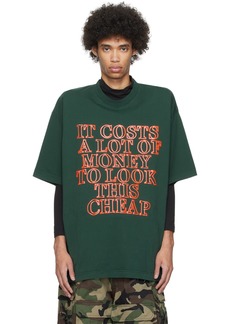 VETEMENTS Green Very Expensive T-Shirt