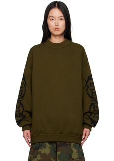 VETEMENTS Khaki Jacquard Sweater