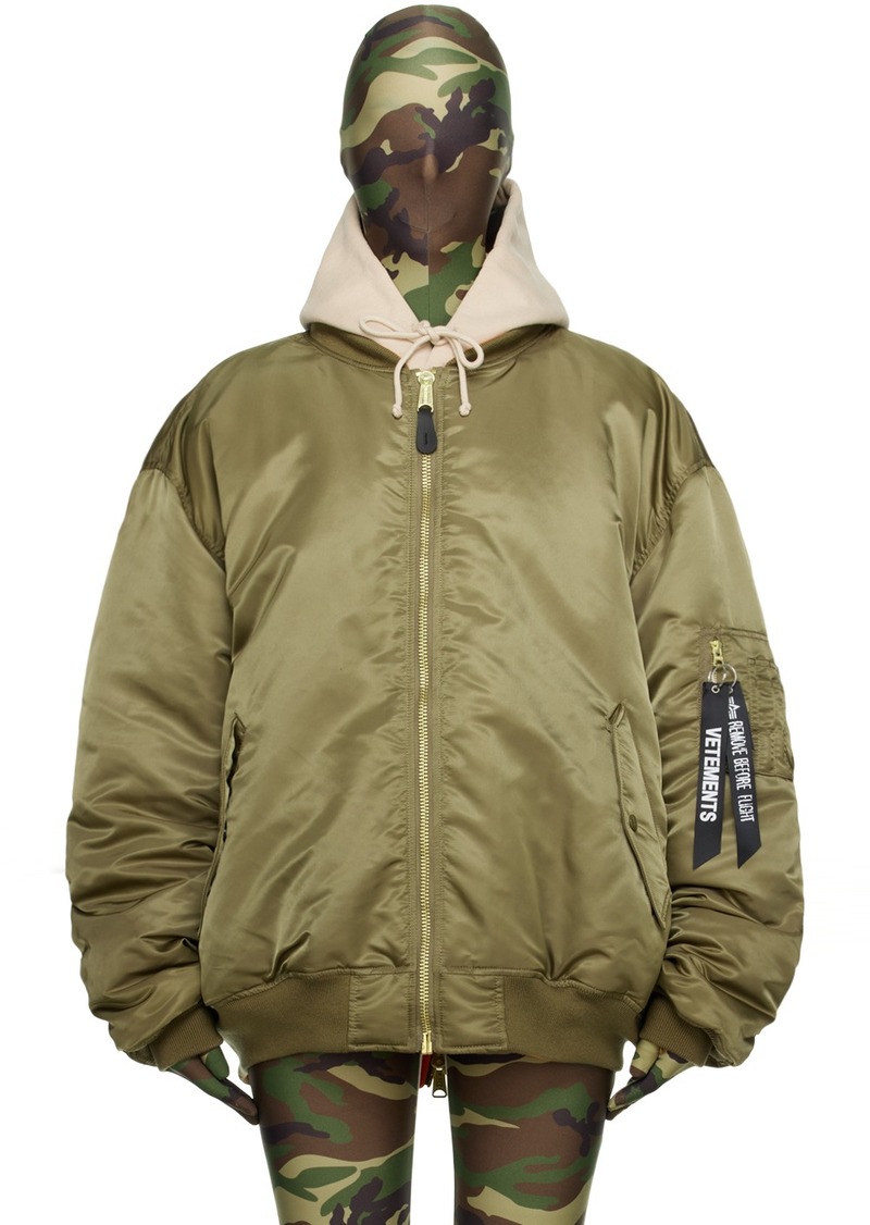 VETEMENTS Khaki Reversible Bomber Jacket