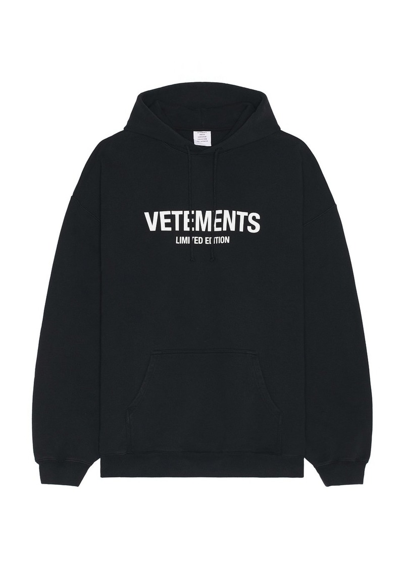 VETEMENTS Limited Edition Logo Hoodie