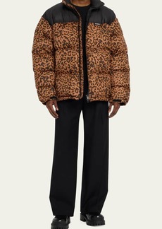 Vetements Men's Leopard-Print Puffer Jacket
