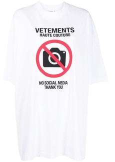 VETEMENTS NO SOCIAL MEDIA COUTURE T-SHIRT CLOTHING