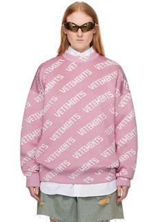 VETEMENTS Pink Jacquard Sweater