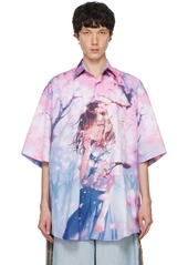 VETEMENTS Purple Anime Short Sleeve Shirt