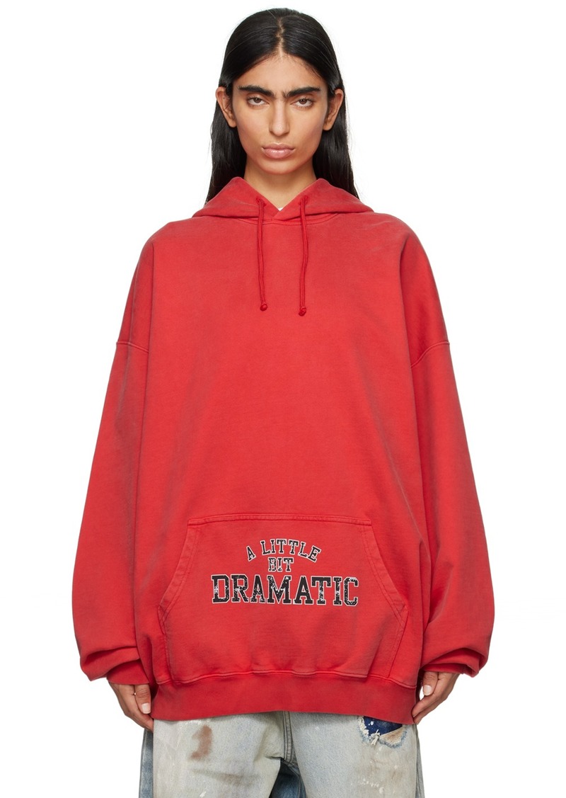 VETEMENTS Red 'A Little Bit Dramatic' Hoodie