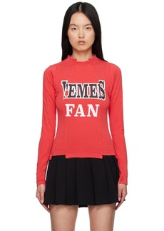 VETEMENTS Red Deconstructed Long Sleeve T-Shirt